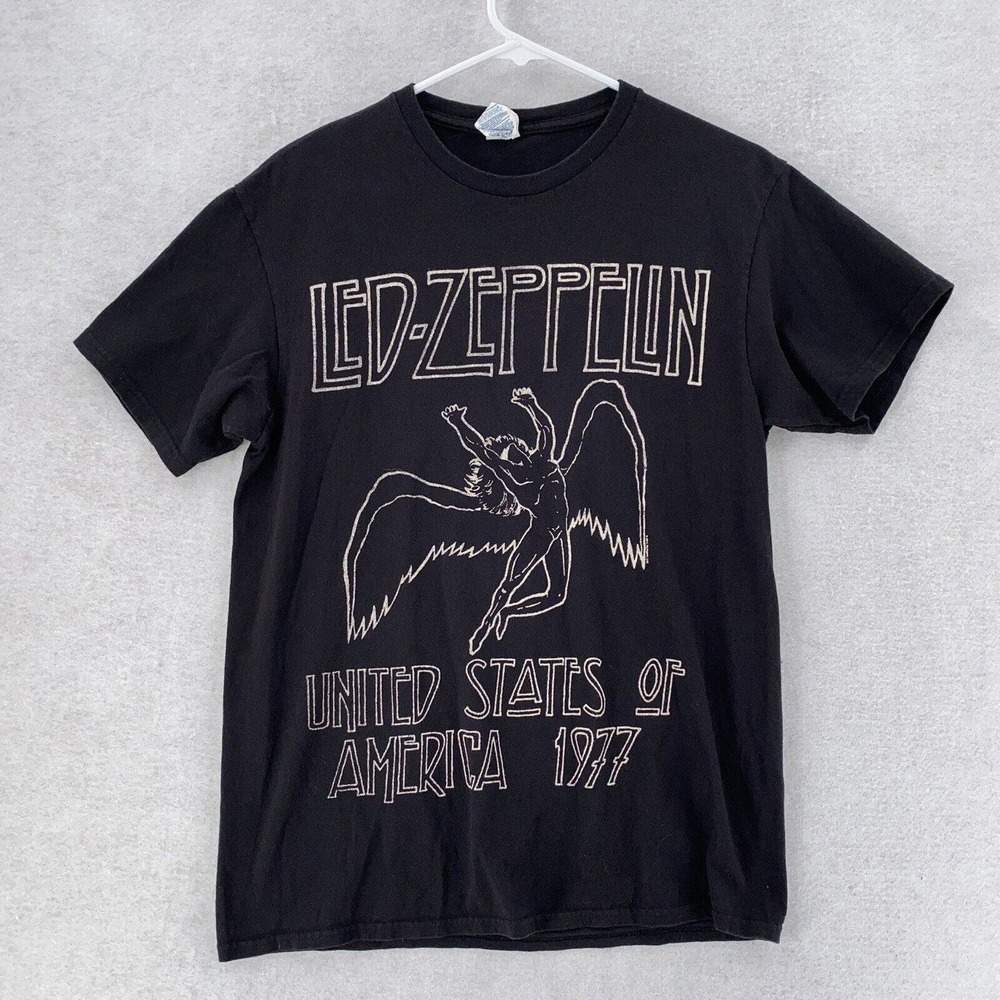 Led-Zeppelin T-SHIRT Mens Size‎ MEDIUM Rock Band "United States of America 1977"